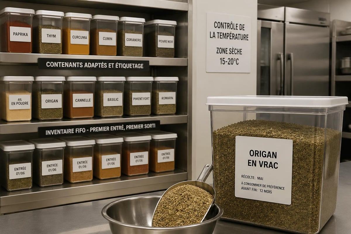 Stockage professionnel d'épices