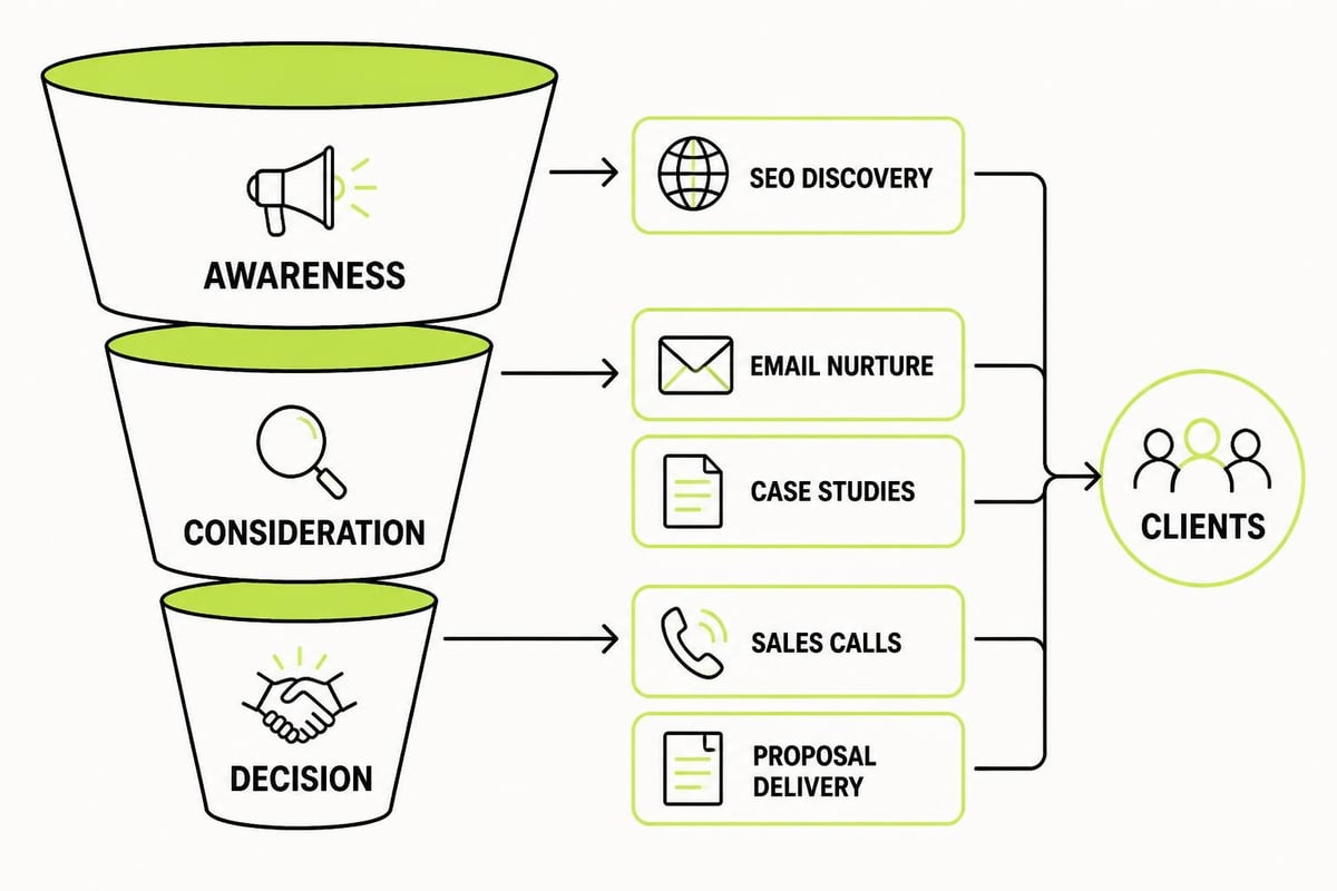 Service business funnel stages