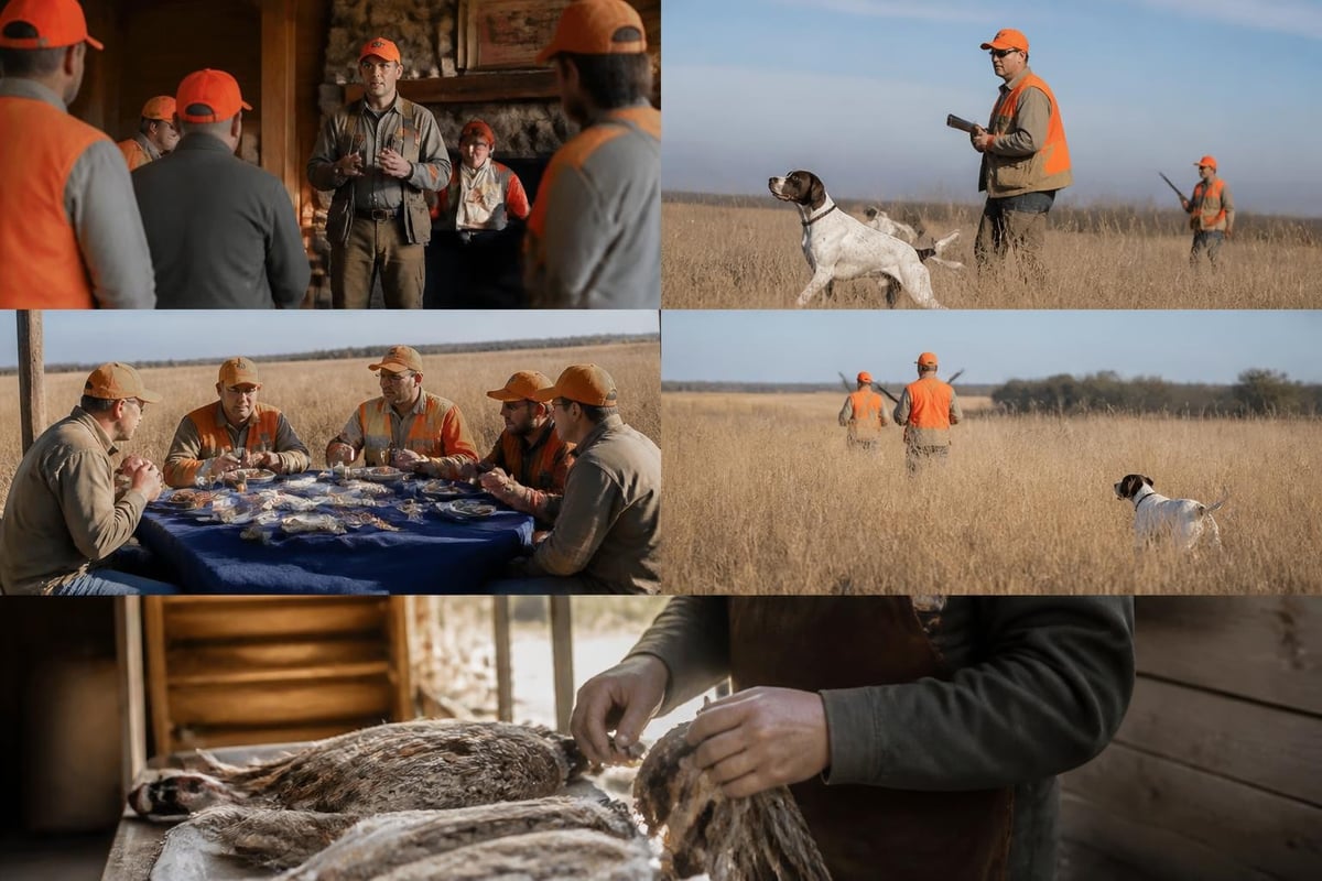 Upland hunting workflow at Heartland Lodge