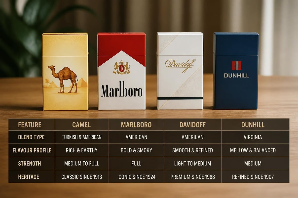 Premium cigarette brand comparison