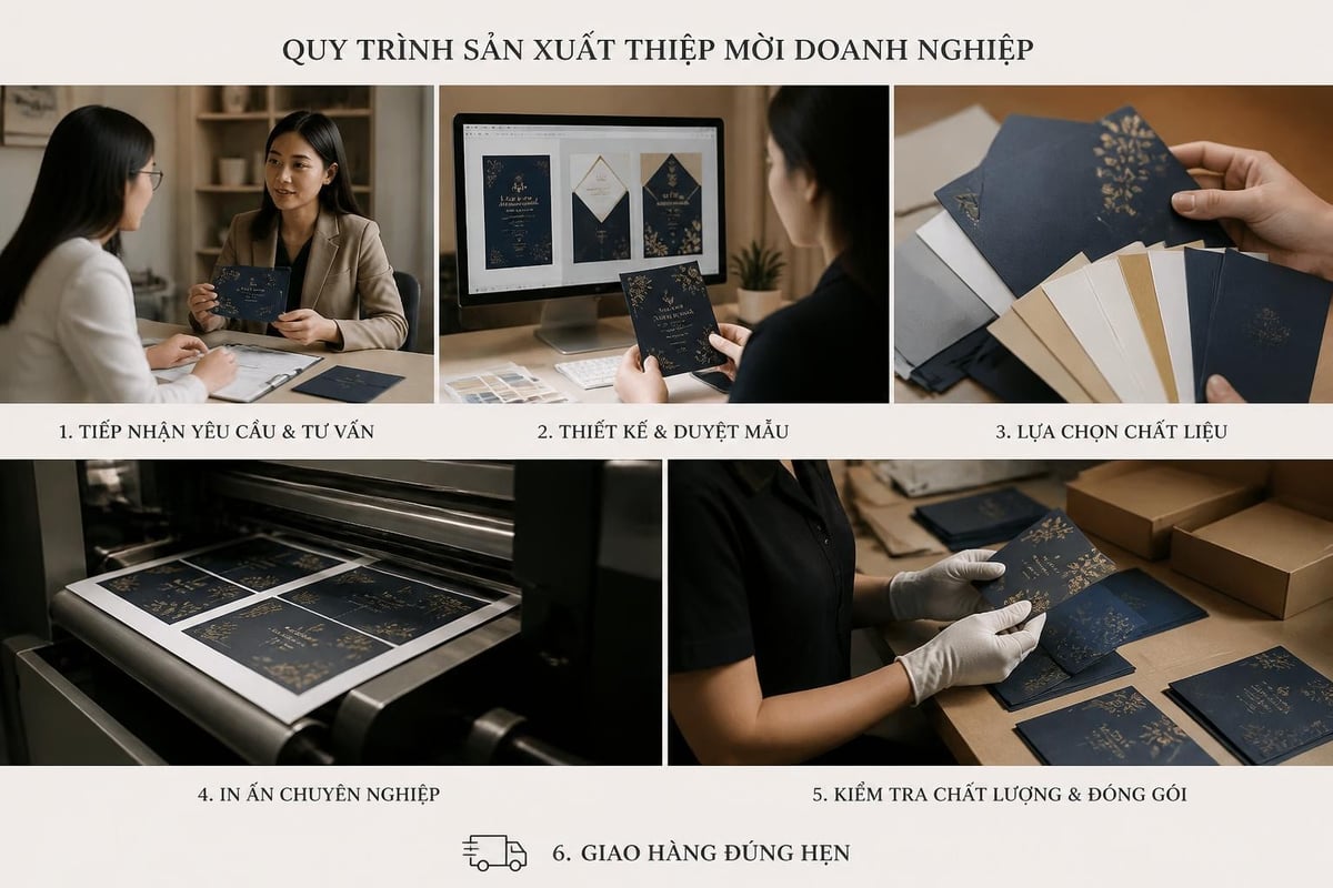 Quy trình sản xuất thiệp mời doanh nghiệp