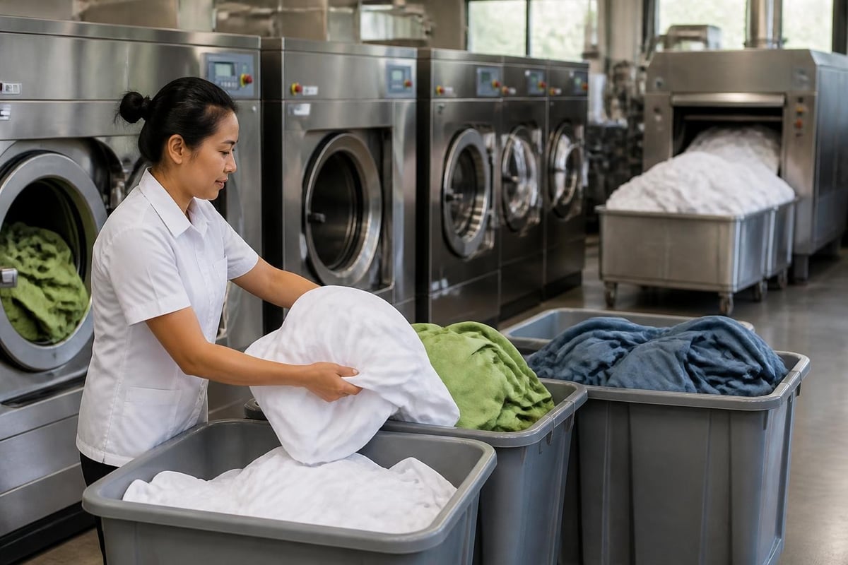 Commercial ecological laundry workflow