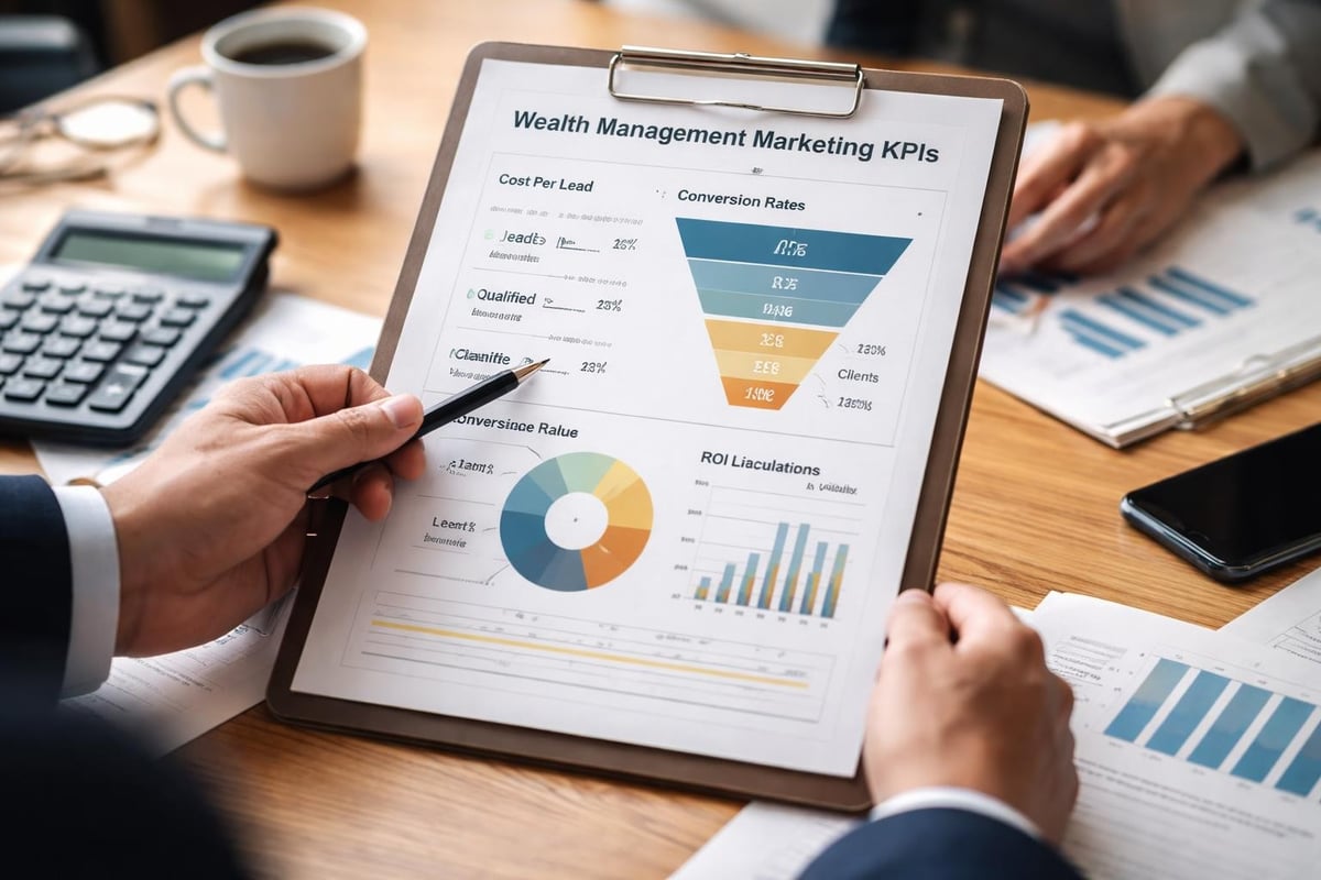 Financial advisor marketing metrics dashboard