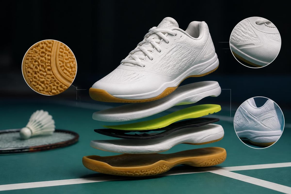 Badminton shoe features
