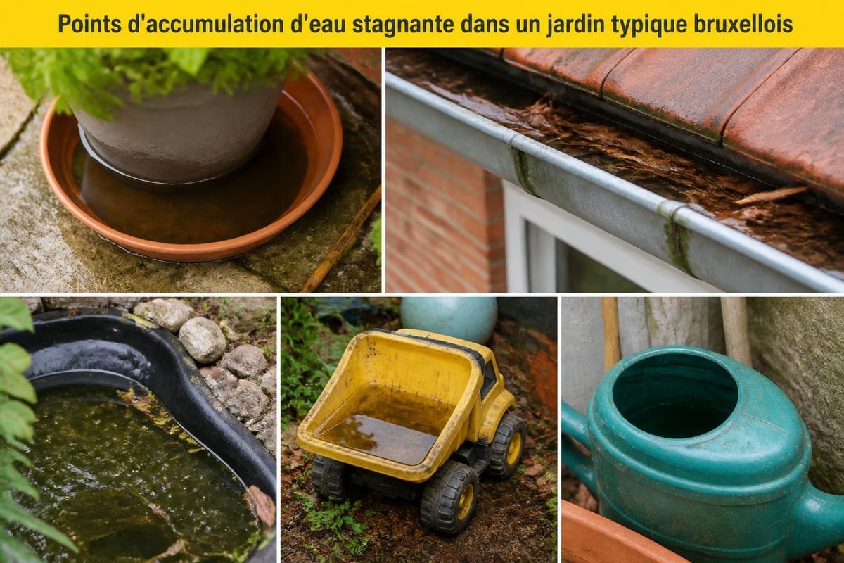 Zones de reproduction des moustiques dans les jardins