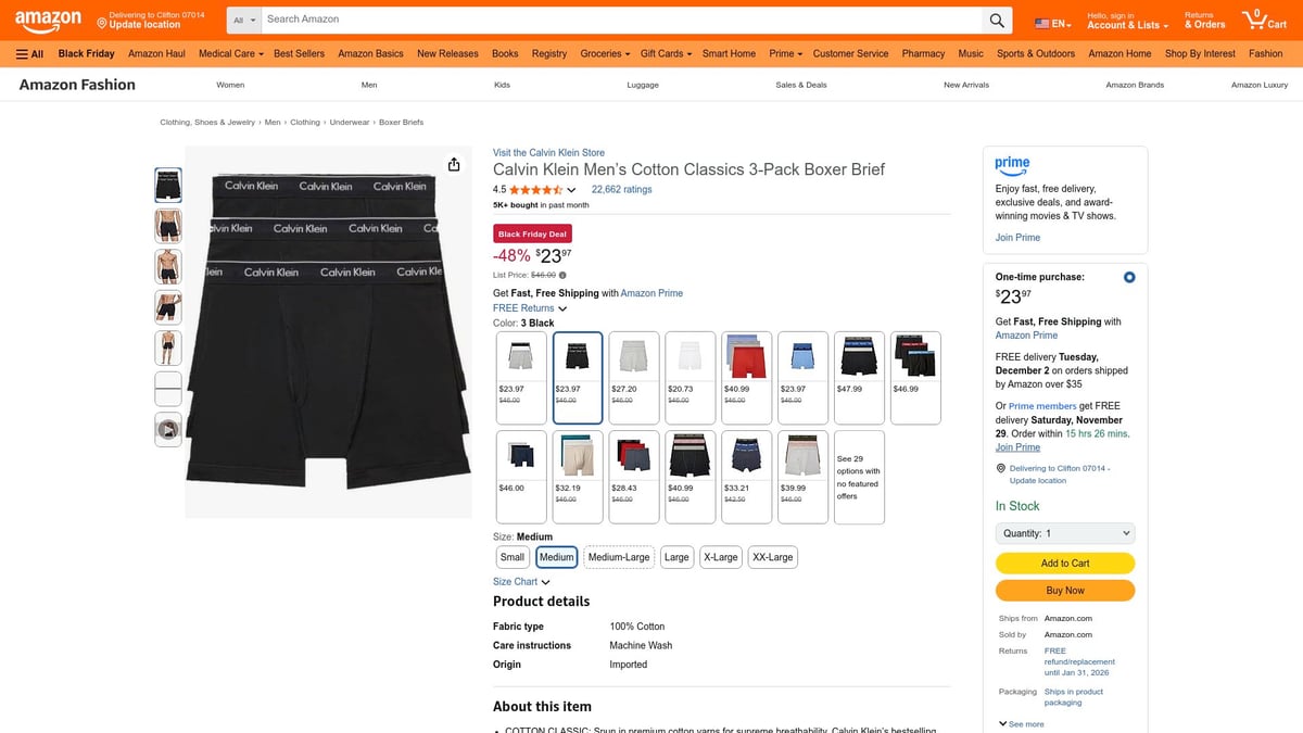 7 Boxer Briefs Styles Men Are Loving in 2026 - Calvin Klein Cotton Classics Boxer Briefs