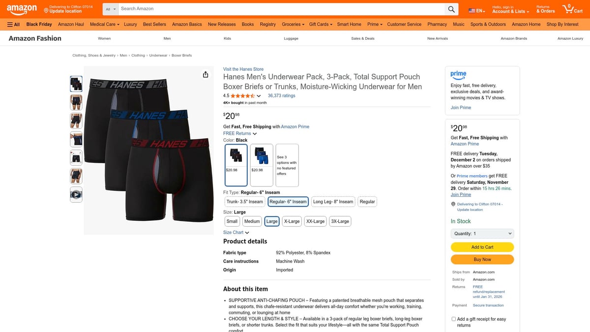 7 Boxer Briefs Styles Men Are Loving in 2026 - Hanes Total Support Pouch Boxer Briefs