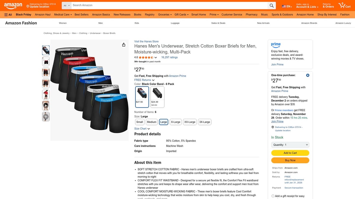 7 Boxer Briefs Styles Men Are Loving in 2026 - Hanes Stretch Cotton Boxer Briefs