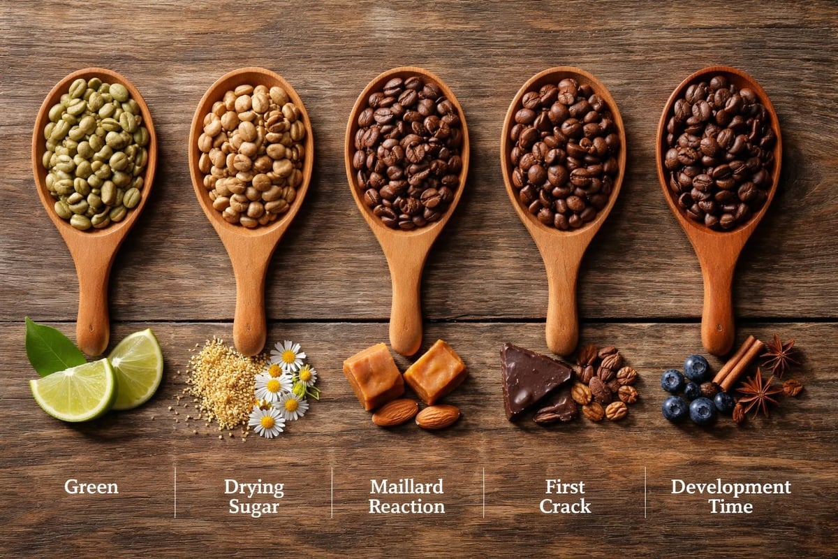 Coffee roasting profile stages