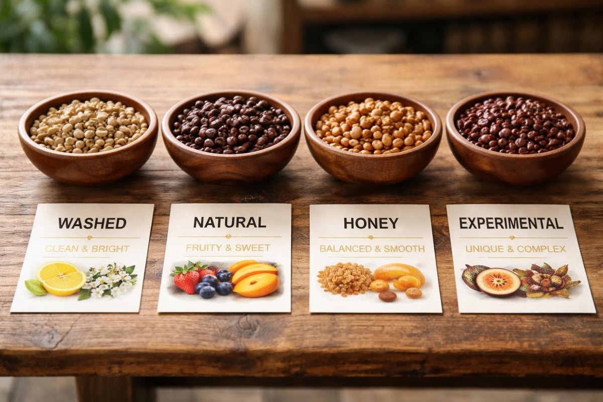 Coffee processing methods comparison