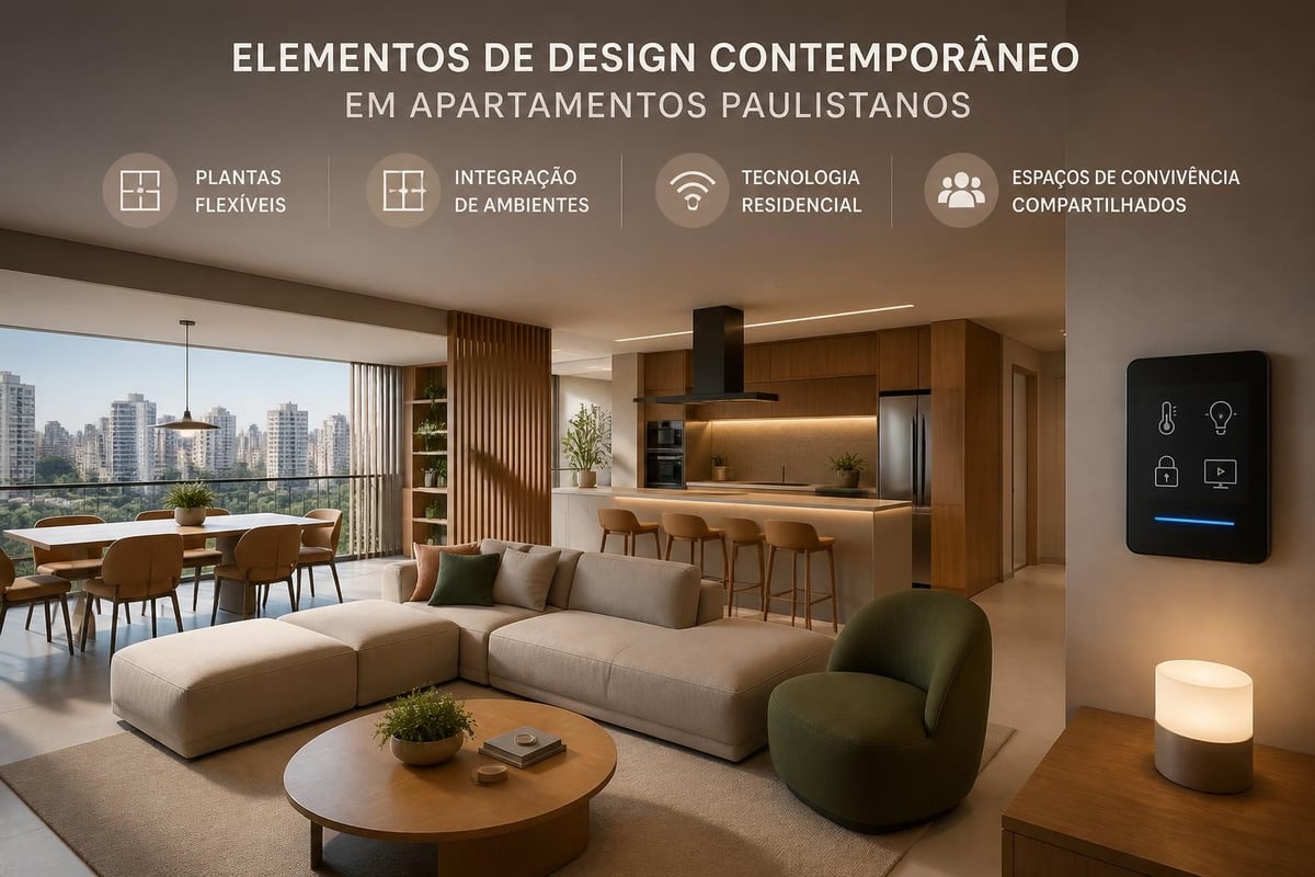 Características de apartamentos modernos em São Paulo