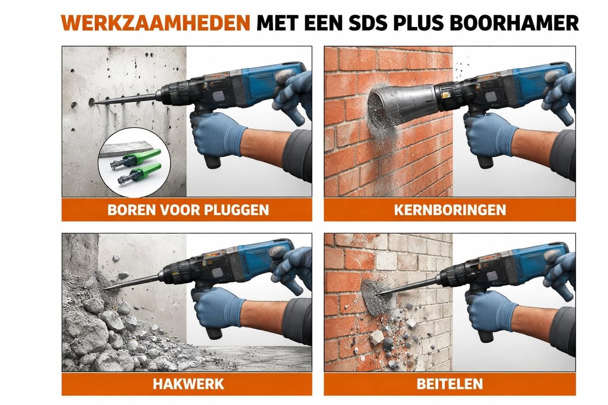 Toepassingen boorhamer beton