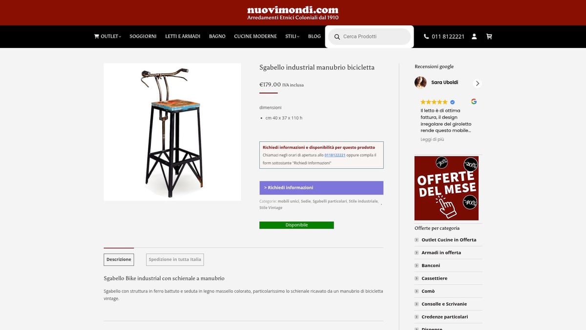 7 Idee Originali per Sgabelli Industrial da Arredo 2026 - Sgabello Industrial Manubrio Bicicletta - NuoviMondi