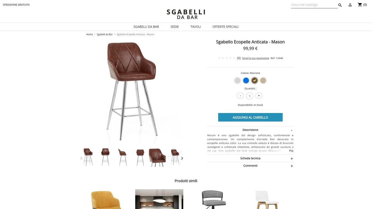 7 Idee Originali per Sgabelli Industrial da Arredo 2026 - Sgabello Ecopelle Anticata - Mason