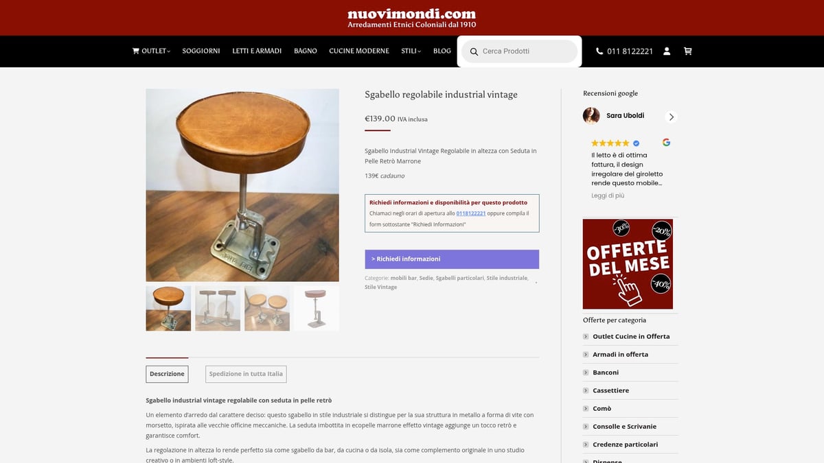 7 Idee Originali per Sgabelli Industrial da Arredo 2026 - Sgabello Regolabile Industrial Vintage - NuoviMondi