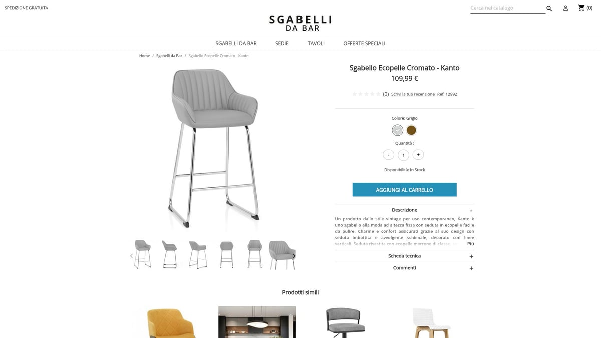 7 Idee Originali per Sgabelli Industrial da Arredo 2026 - Sgabello Ecopelle Cromato - Kanto
