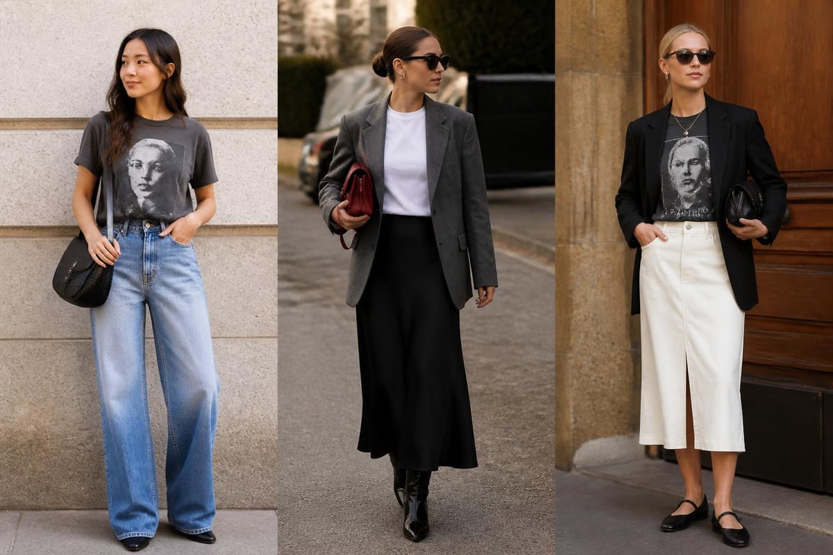Graphic tee styling options