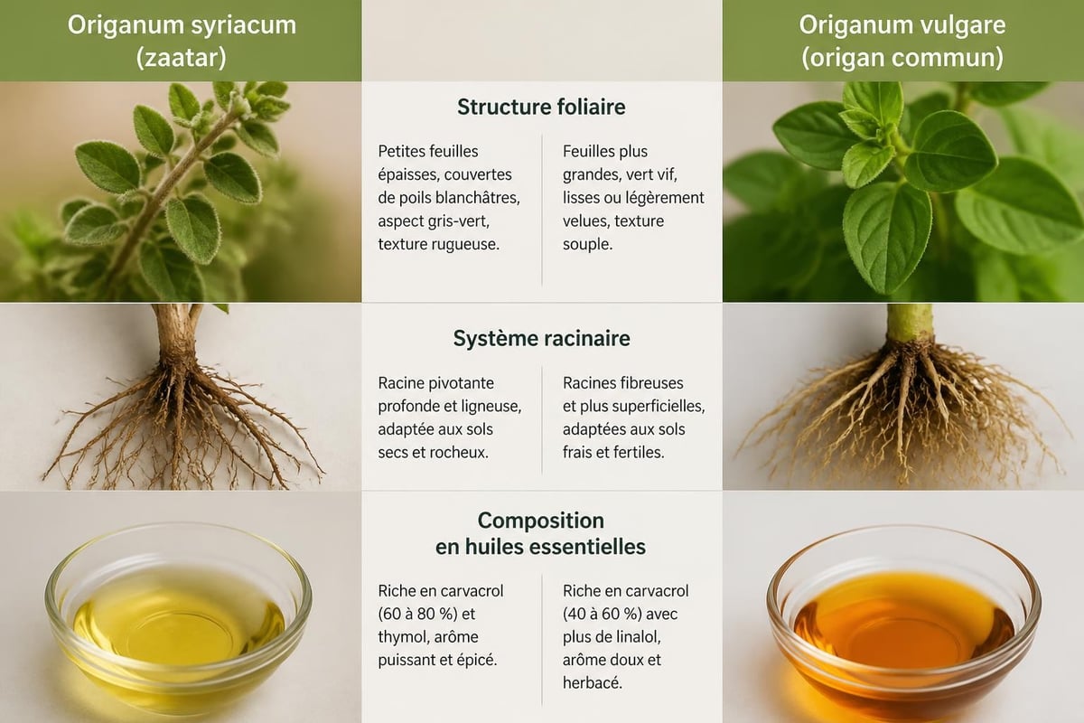 Comparaison botanique zaatar et origan