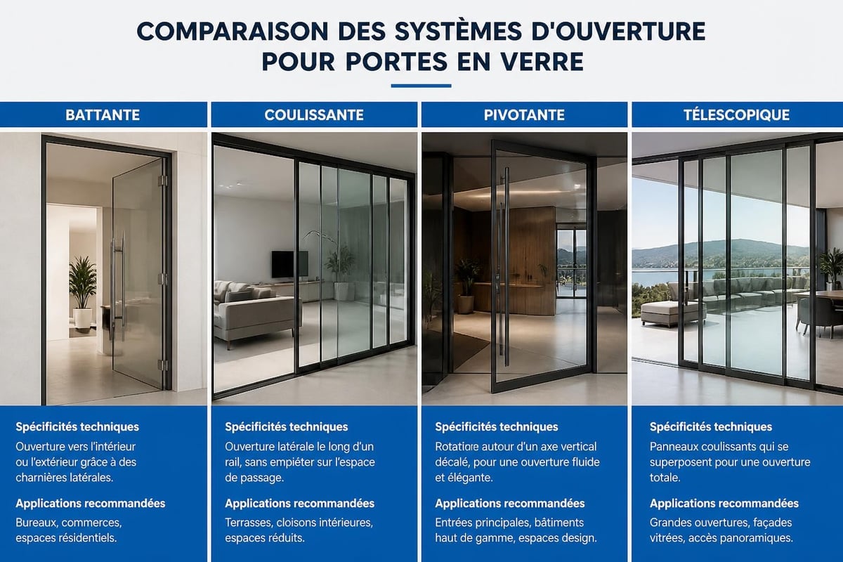 Mécanismes de portes vitrées