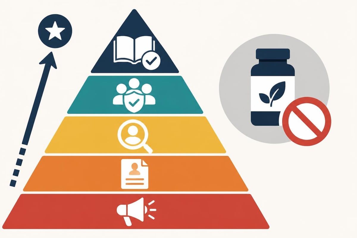 Clinical research hierarchy for vitamin effectiveness