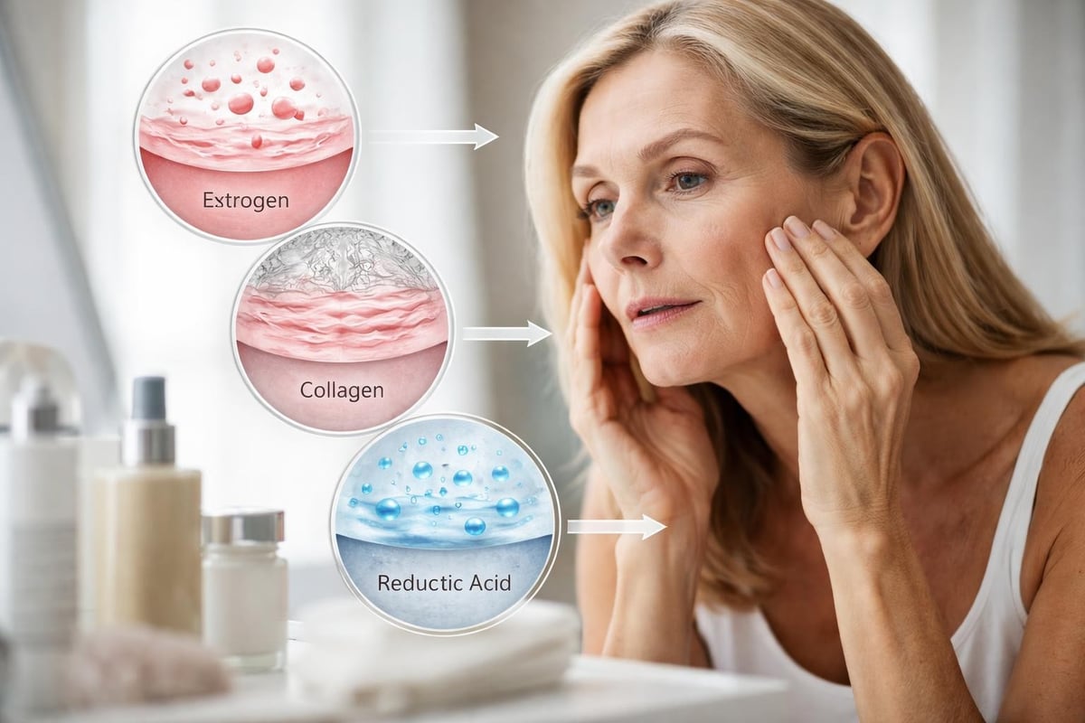 Menopause hormonal changes affecting skin structure