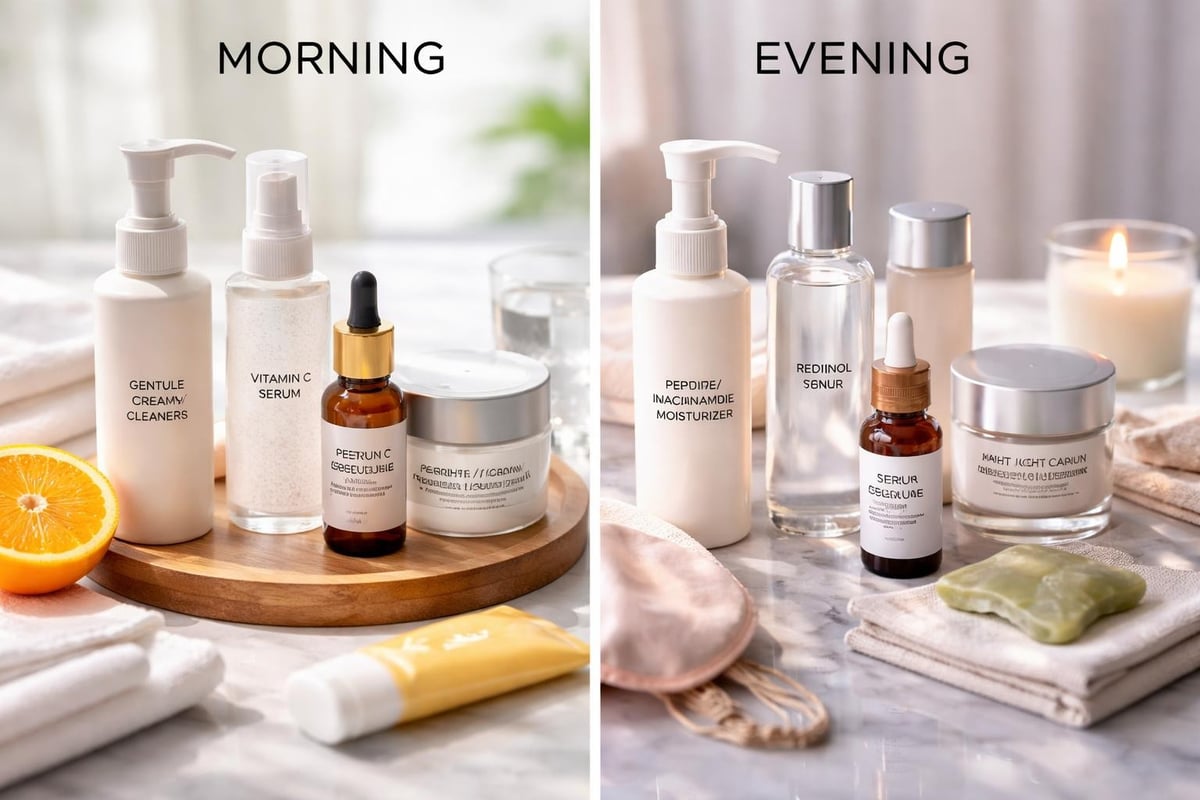 Day and night skincare routines