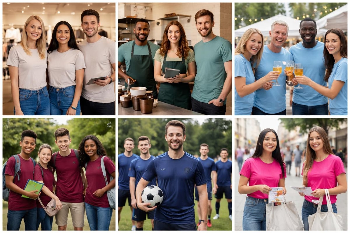 Market applications for branded t-shirts