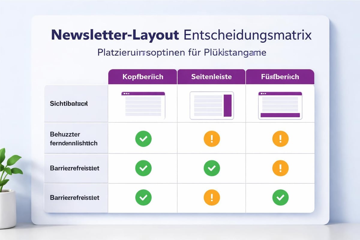 Newsletter Pflichtangaben Platzierung