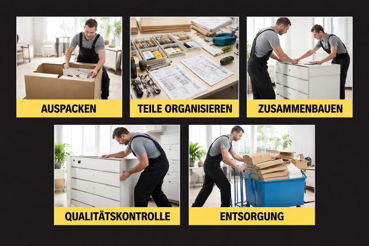 Möbel Aufbauservice Arbeitsschritte