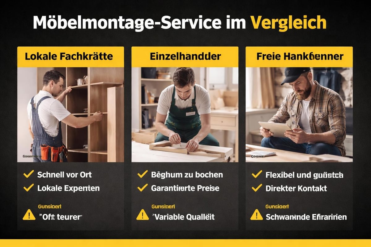 Vergleich Montageservice-Optionen