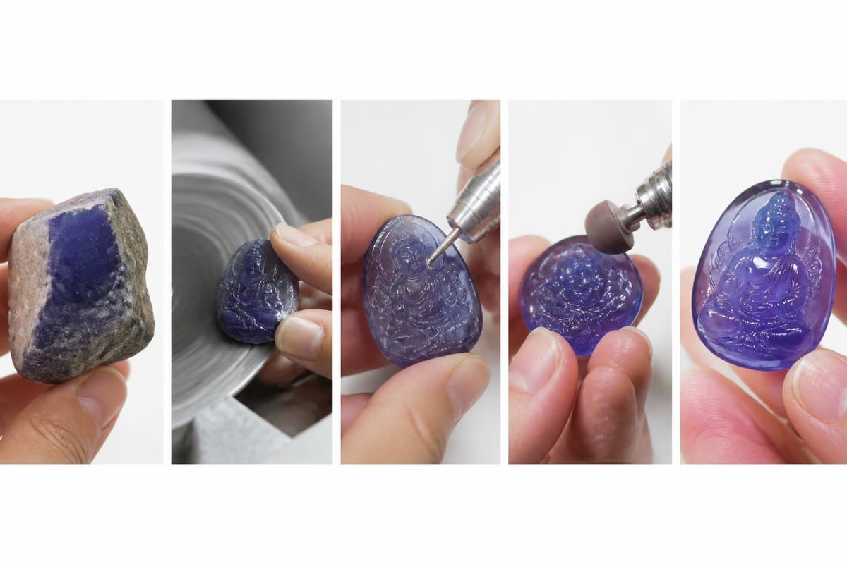 Hand carving process stages