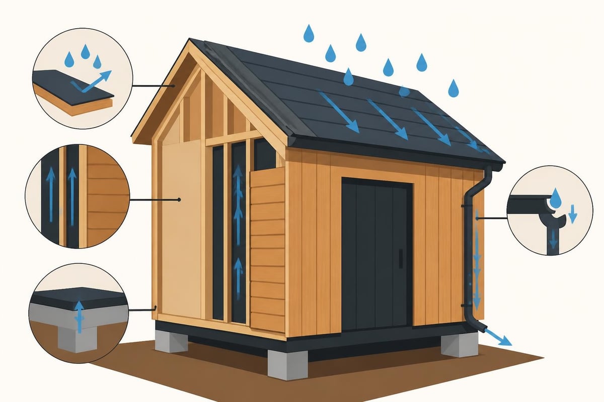 Timber outbuilding weather protection