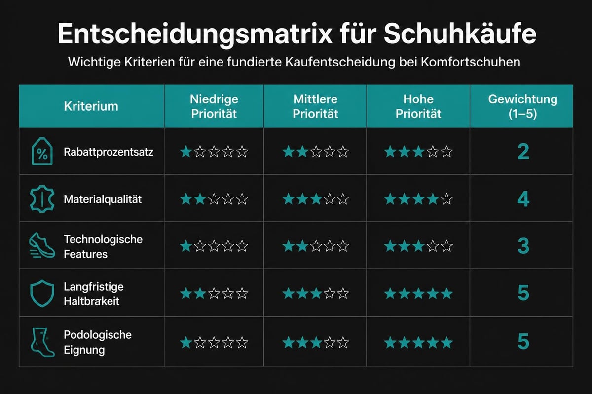 Bewertung von Schuhqualität und Preis-Leistung