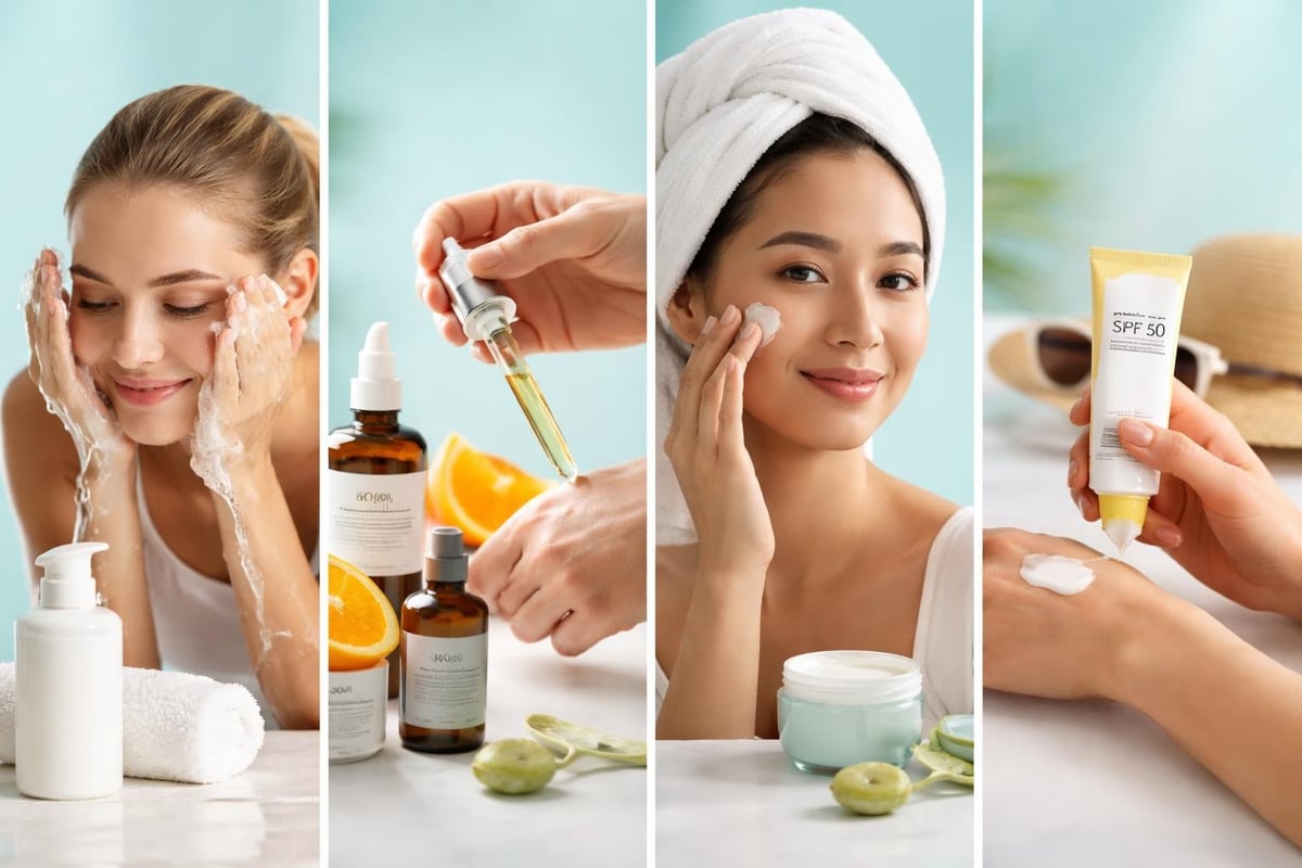 Daily skincare routine steps