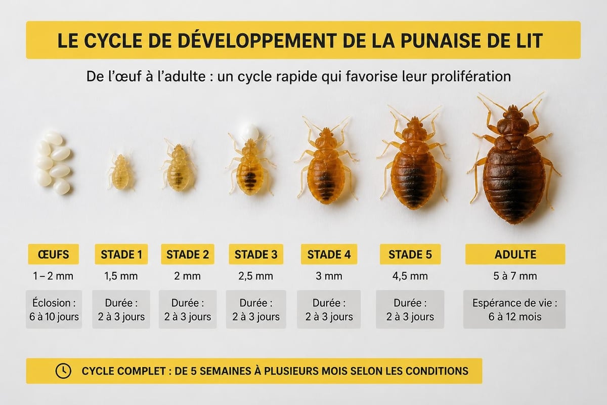 Cycle de vie punaise de lit