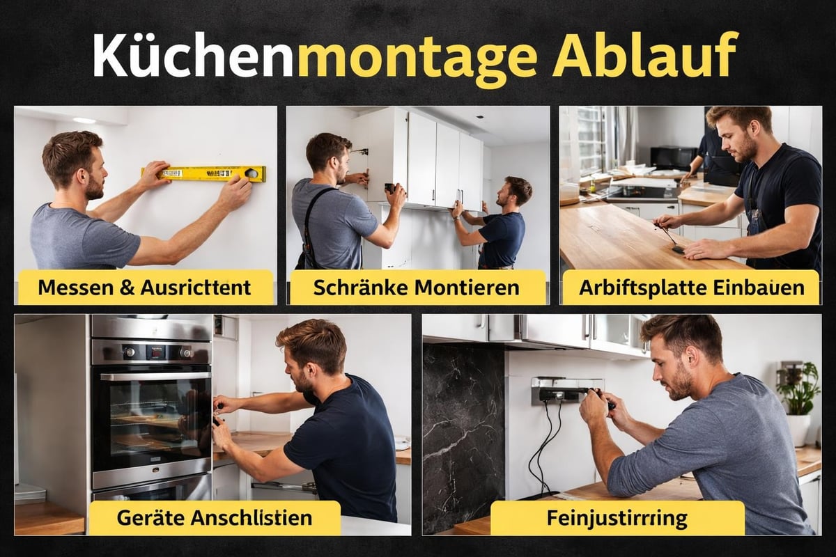 Professionelle Küchenmontage Arbeitsschritte