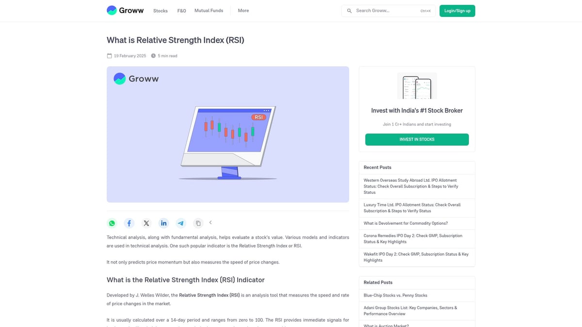7 Best Indicator for Intraday Strategies to Use in 2026 - Relative Strength Index (RSI)