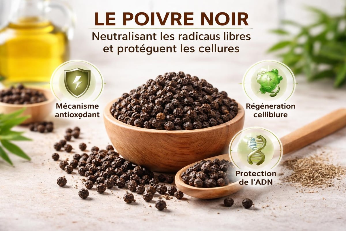 Action antioxydante du poivre noir