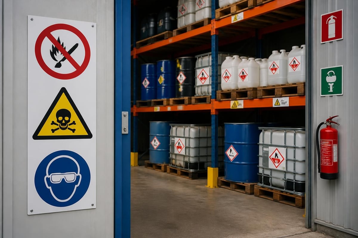 Workplace hazard symbol placement