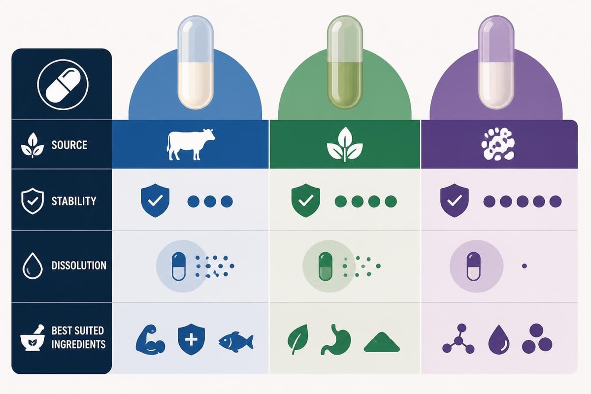 Comparison of capsule shell materials