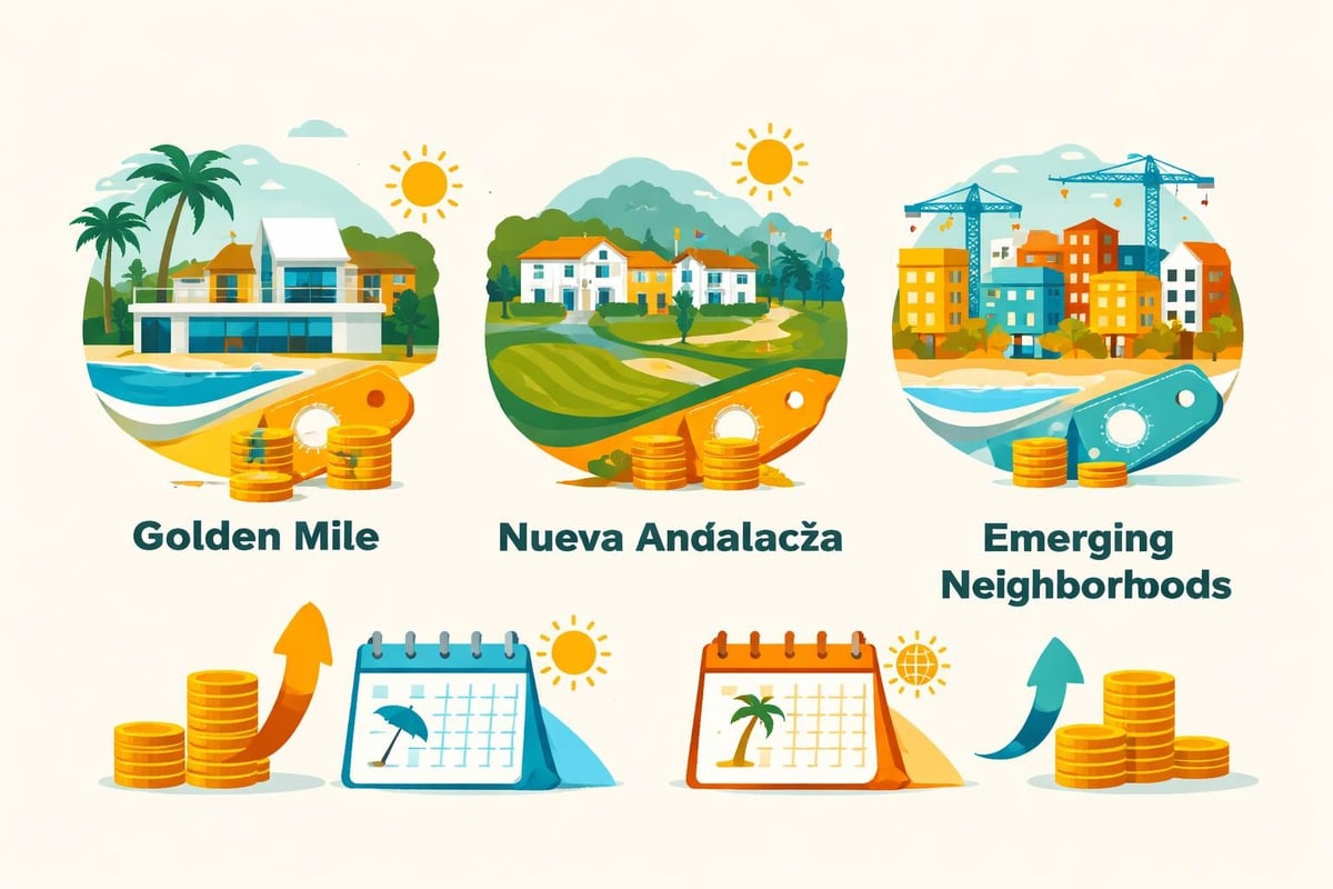 Marbella rental pricing by neighborhood