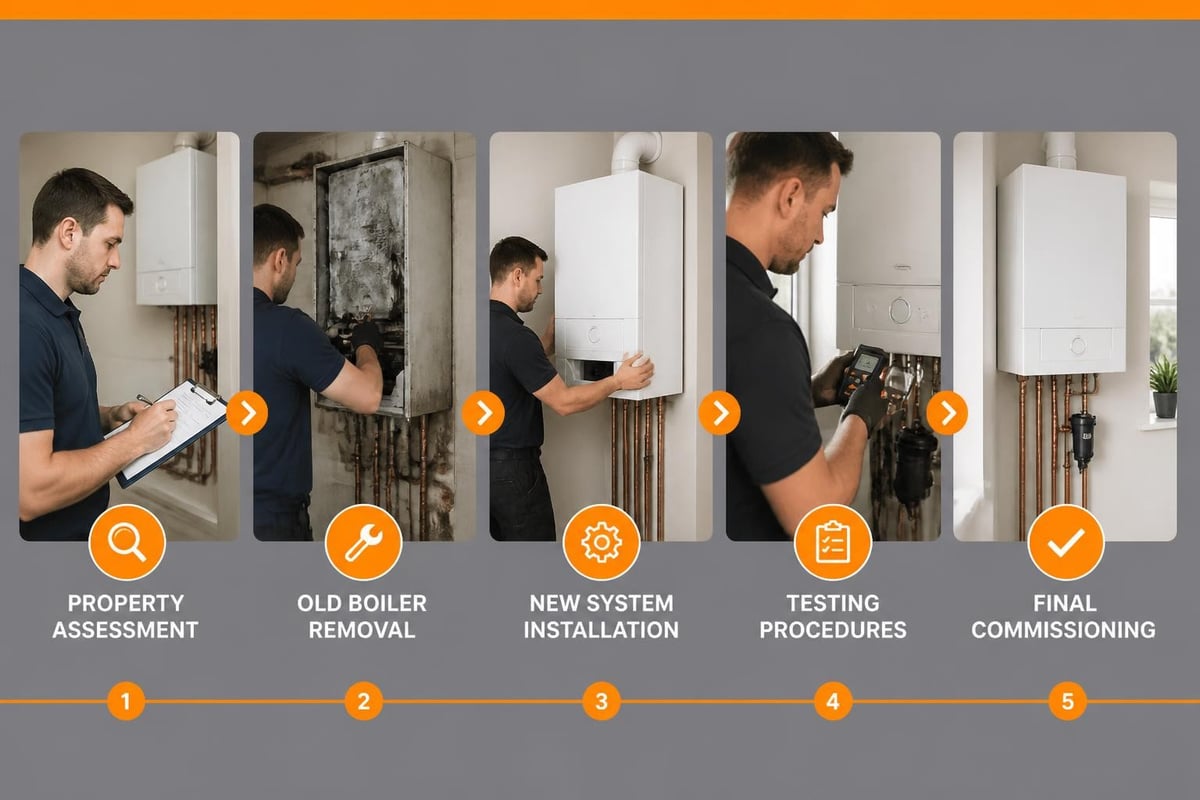 Boiler installation workflow stages