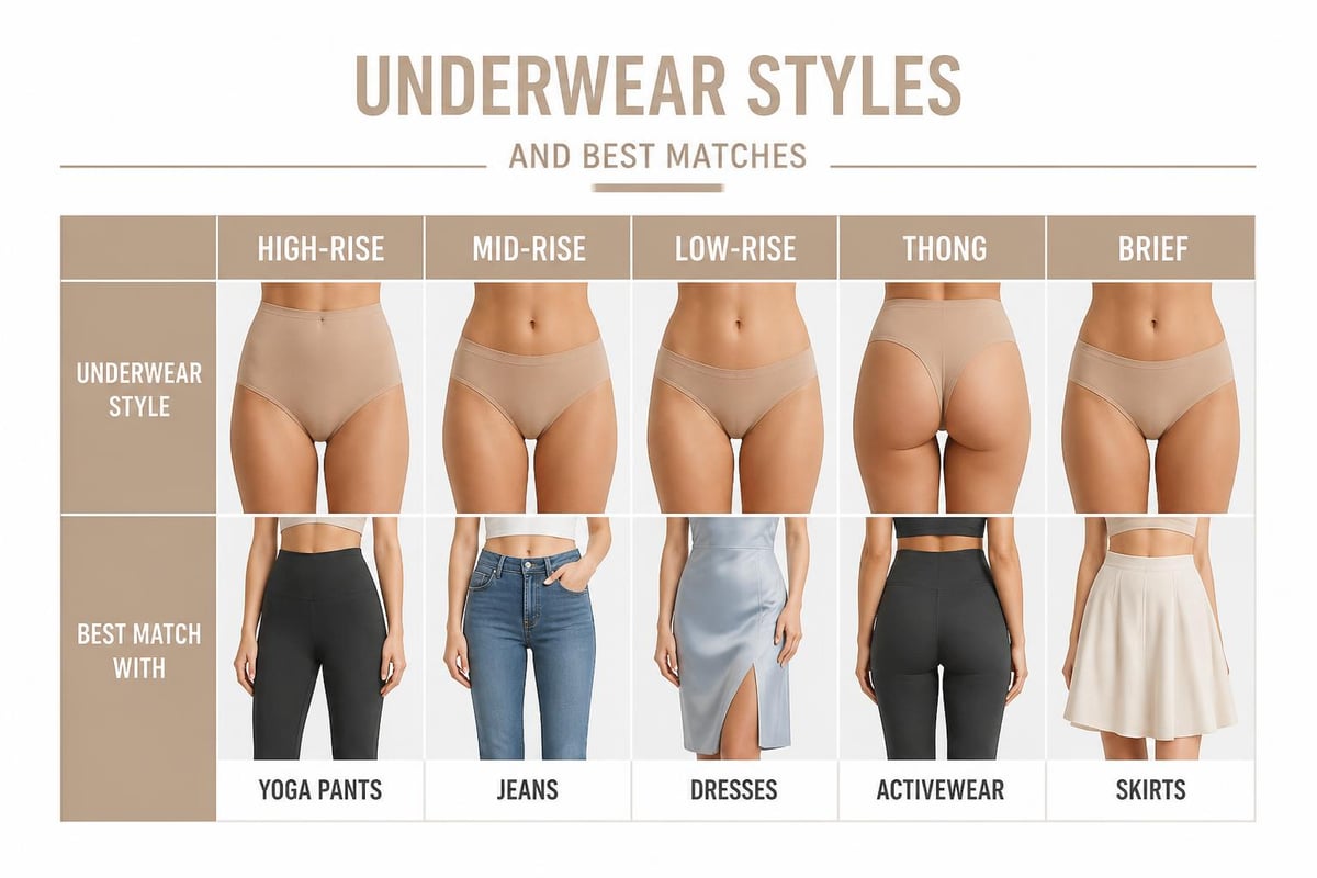 Underwear style comparison for different clothing