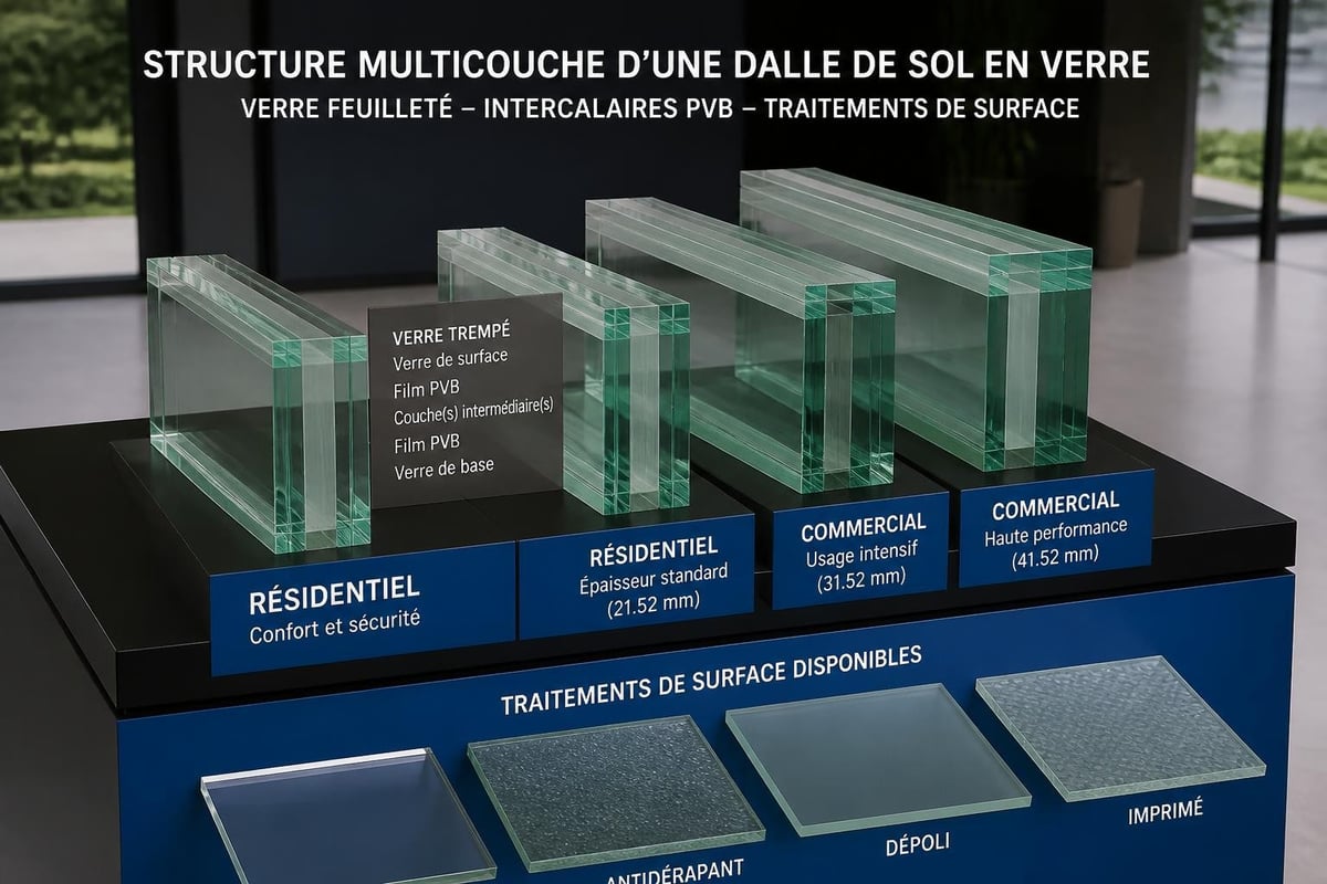 Composition technique dalle verre