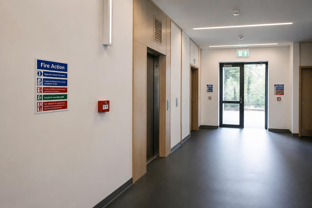 Fire action notice placement strategy