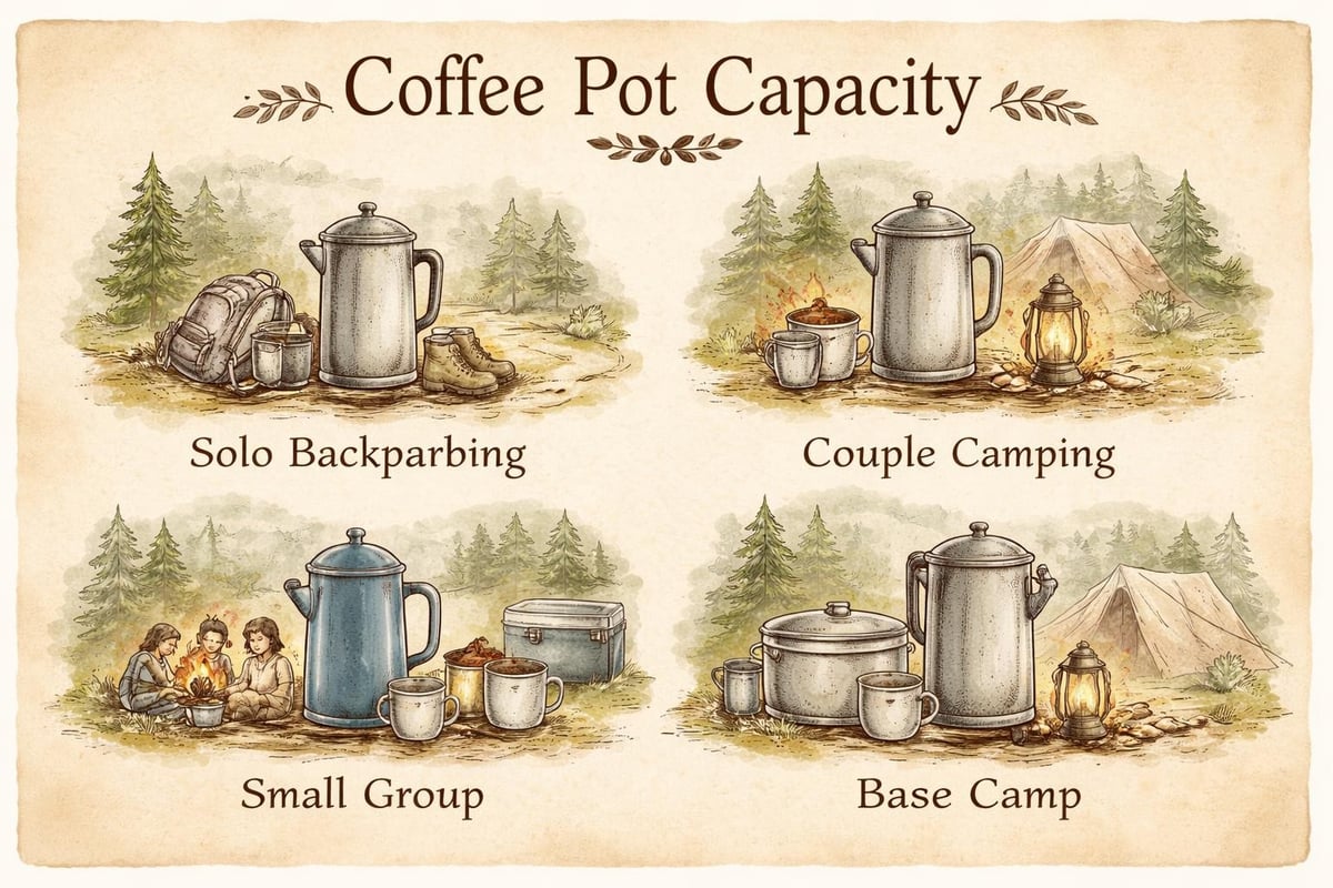Camping coffee pot sizing guide