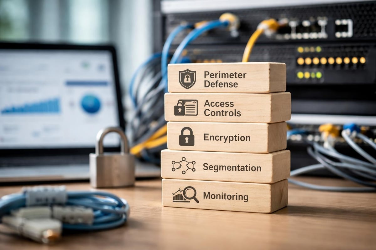 Network security layers diagram