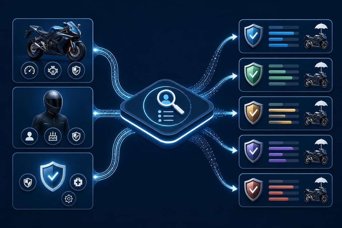Proceso de comparación de seguros de moto