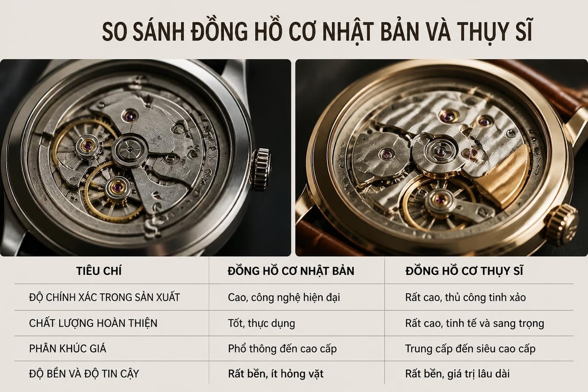 So sánh đồng hồ cơ