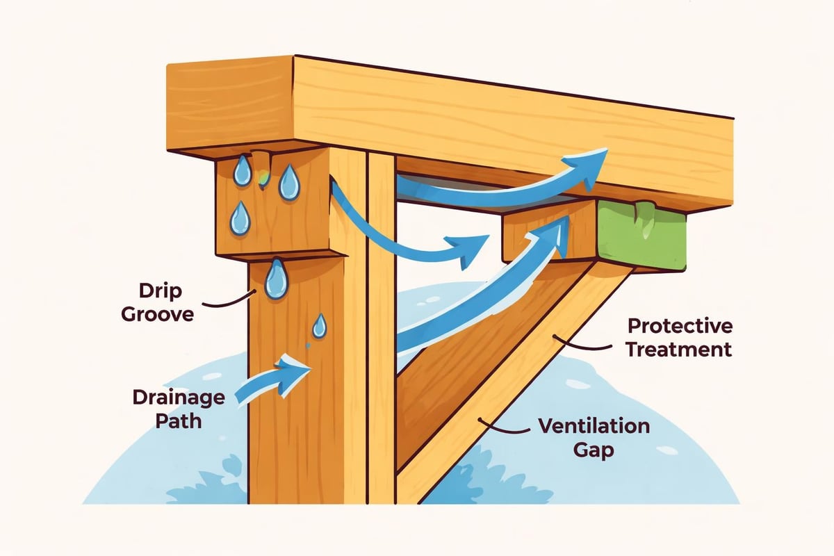 Moisture management timber frame junctions
